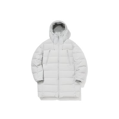 Trainingsserie Mittellange Kapuzen-Daunenjacke Herren Oberbekleidung Mechanisch-Grau AYMQ241-2