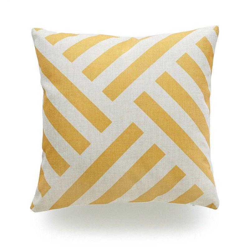 Luxurious Mustard Yellow Geometric Pillow Case For Fall And Autumn Decor
