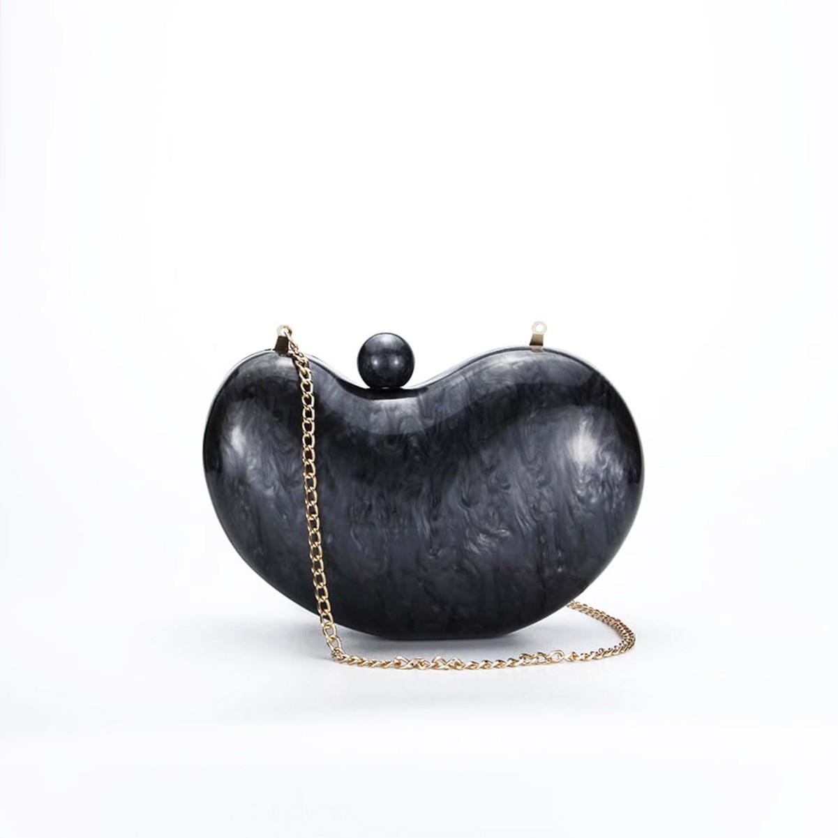 

New dinner clutch bag acrylic shell shoulder bag pea irregular chain messenger bag чёрный