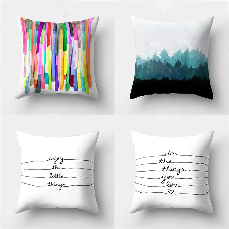 Geometric Patchwork Pattern Pillowcase Office Living Room Home Pillowcase Car Ornaments