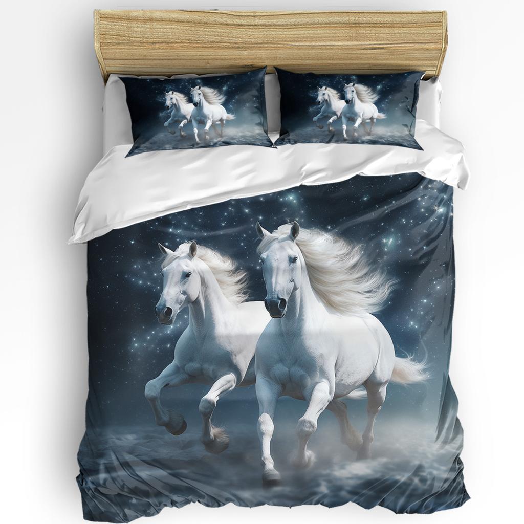 Horses Bedding Set For Bedroom Bed Home Abstract Stallions Simple Design Equestrian Animal Duvet Cover Quilt Cover Pillowcase