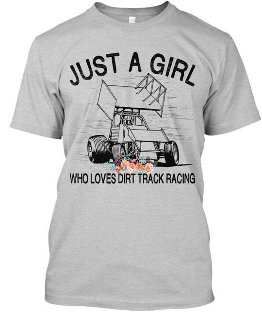Juste une fille qui aime les courses de Sprint Car sur piste en terre T-shirt Fabriqué aux USA S à 5XL