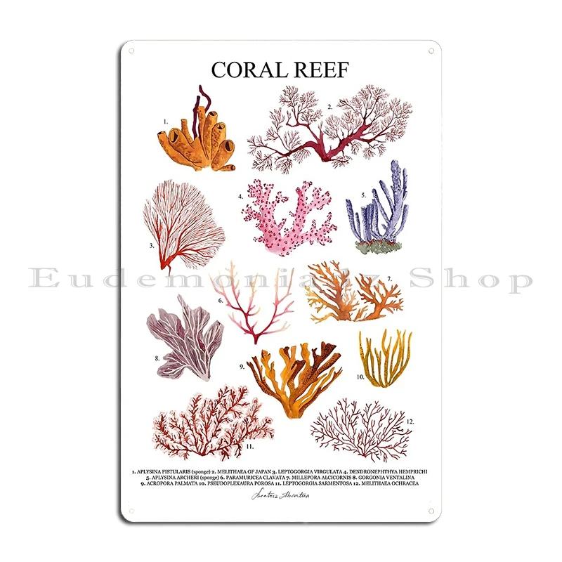 SEASHELLS SEA CREATURES SHARKS Poster with Names Metal Sign Cinema Decoration Pub Plaques Tin Sign Poster