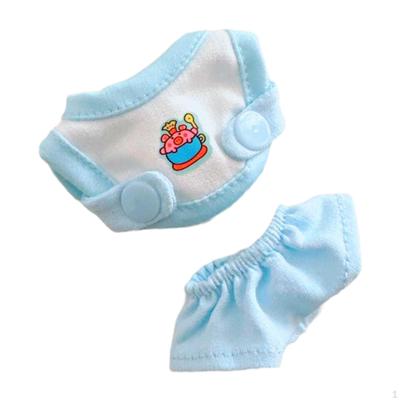 Puppenkleidungs-Ensemble mit T-Shirt und Shorts für 10cm 15cm Puppen