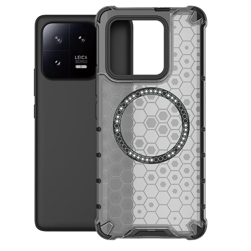 

Магнитный прозрачный чехол Magsafe для телефона Xiaomi 14 Ultra Mi14 Pro 13T 13 T PRO 13Ultra 12X POCO C65 противоударный прозрачный чехол с полной защитой for Xiaomi 14 чёрный