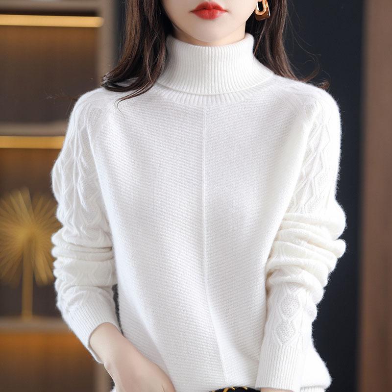 Autumn and winter new turtleneck sweater women's loose thickened lazy style fashion versatile knitted bottoming shirt women