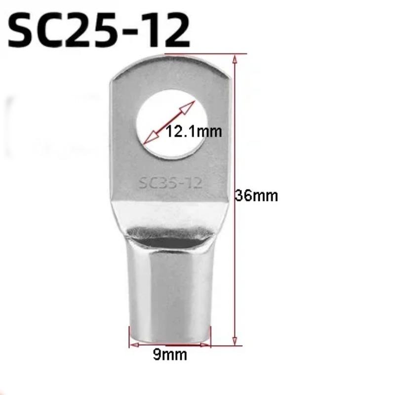 5/10 Pcs Tinned Copper Cable Lugs  Set Crimp Terminals Wire Welding Cable Connectors Suit SC16-6~SC35-12 Soldering Kit Bare Terminal