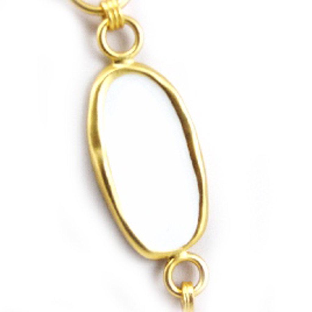 Dolce Vita [F9648] - Collier Créateur 'Movida' beige doré