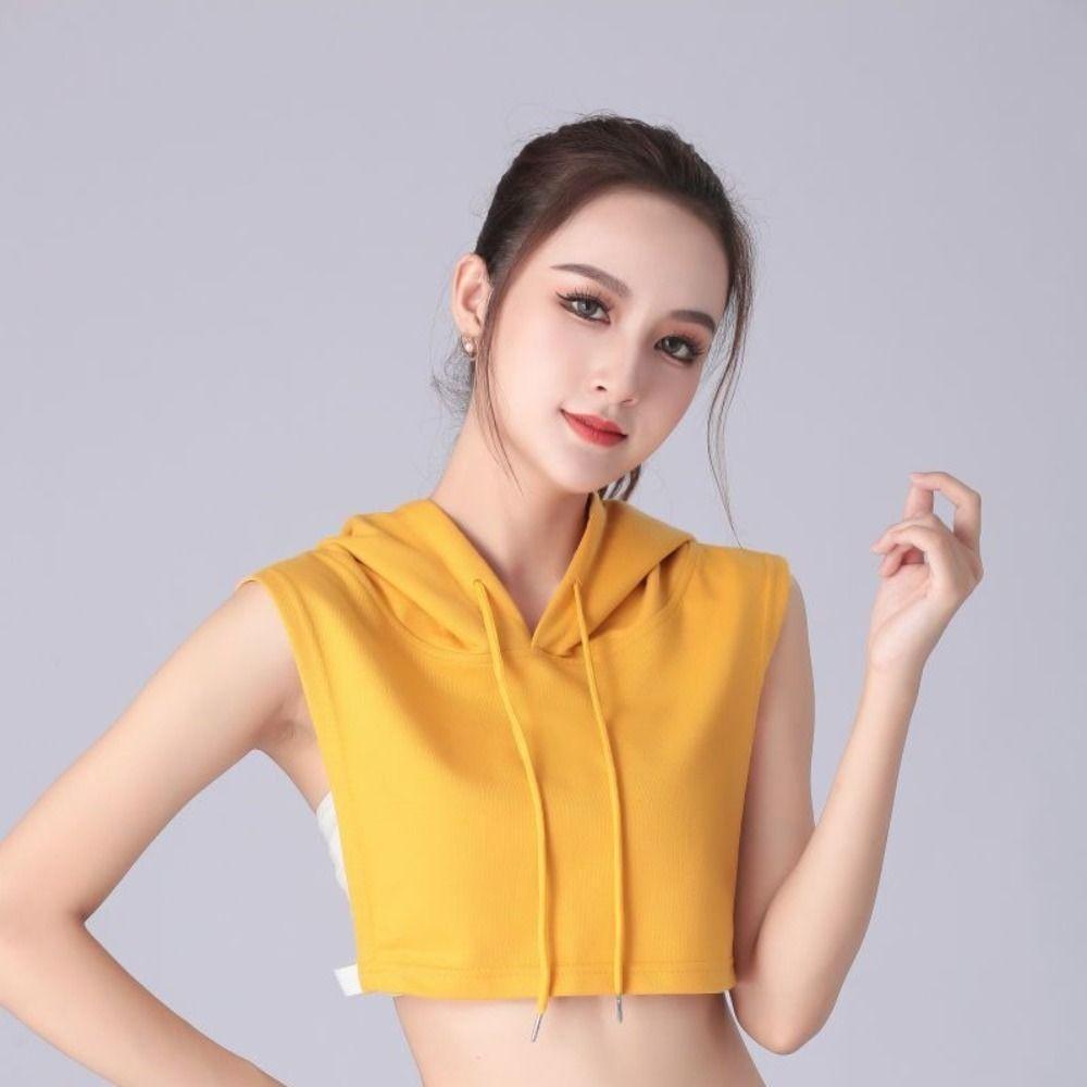 Solid Color Hooded Fake Collar Detachable Shirt Fake Collar Warm Half Shirt  Women