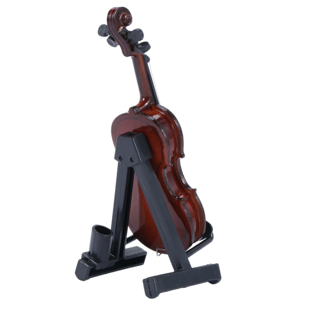 2X Gifts Violin Music Instrument Miniature Replica With Case, 8X3cm