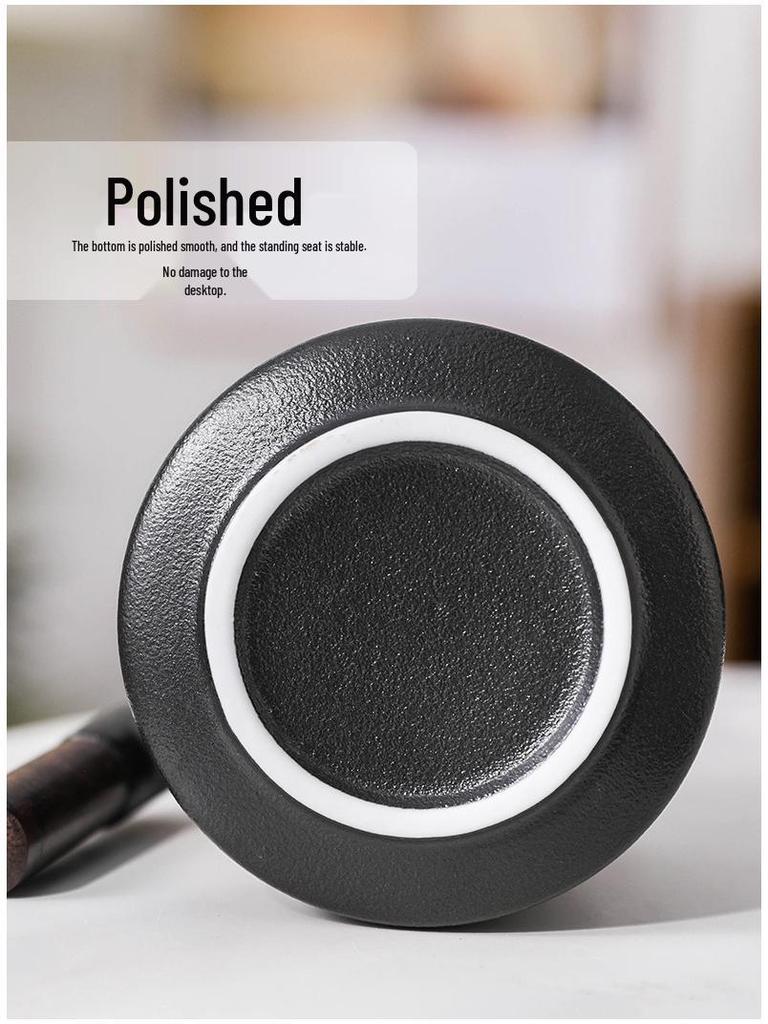 Wooden Handle Ceramic Filtered Tea Cup with Gift Box