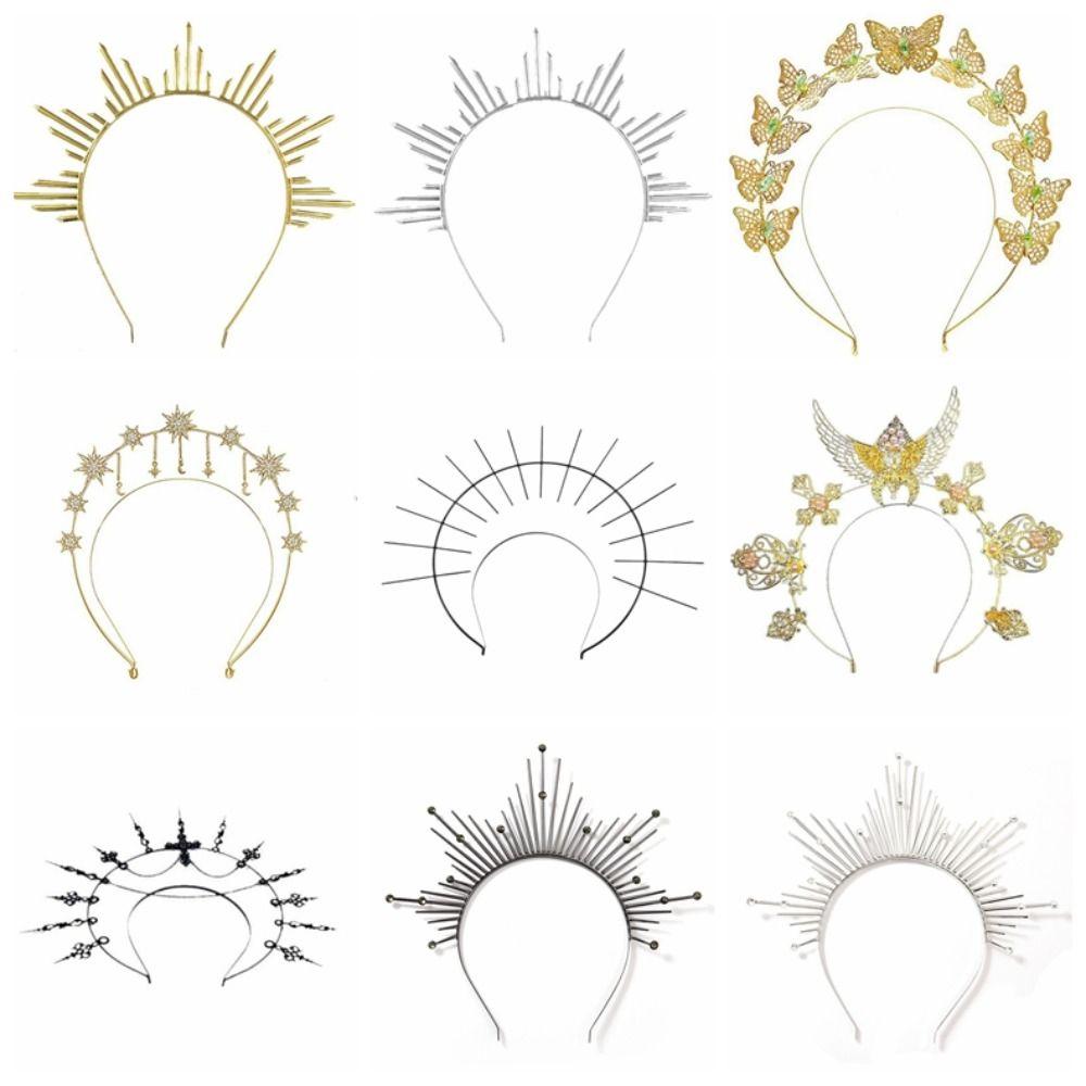 Lolita Spiked Headpiece Gothic Renaissance Cosplay Headband Women Halo Sun Crown Birthday Party