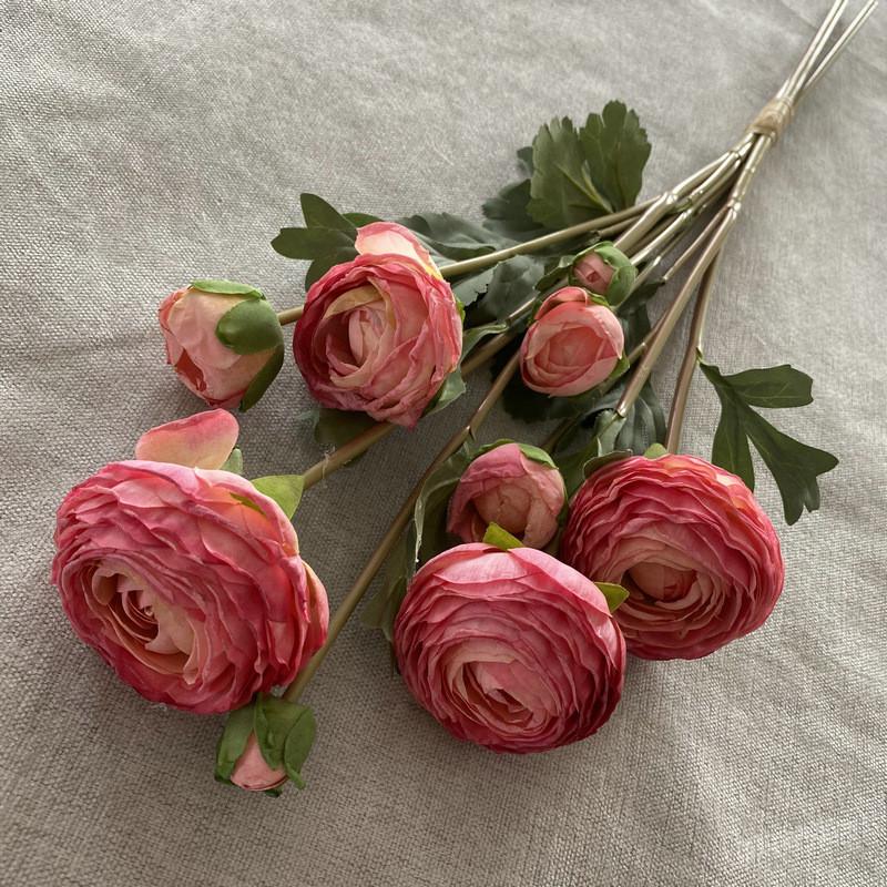 Silk Realistic Lotus Bouquet For Wedding Home Office Flower Decoration Gift