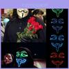 Stunning Led Light Up Mask For Halloween Featuring V For Vendetta Anonymous Design