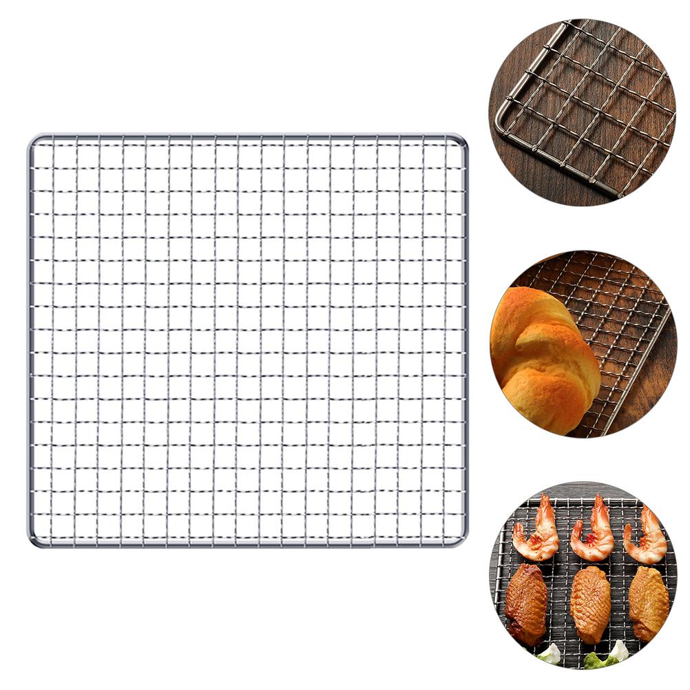 Stainless Steel BBQ Mesh Grill Mat Cooling Rack Pan Barbecue Wire Baking Outdoor Sheet Accessory