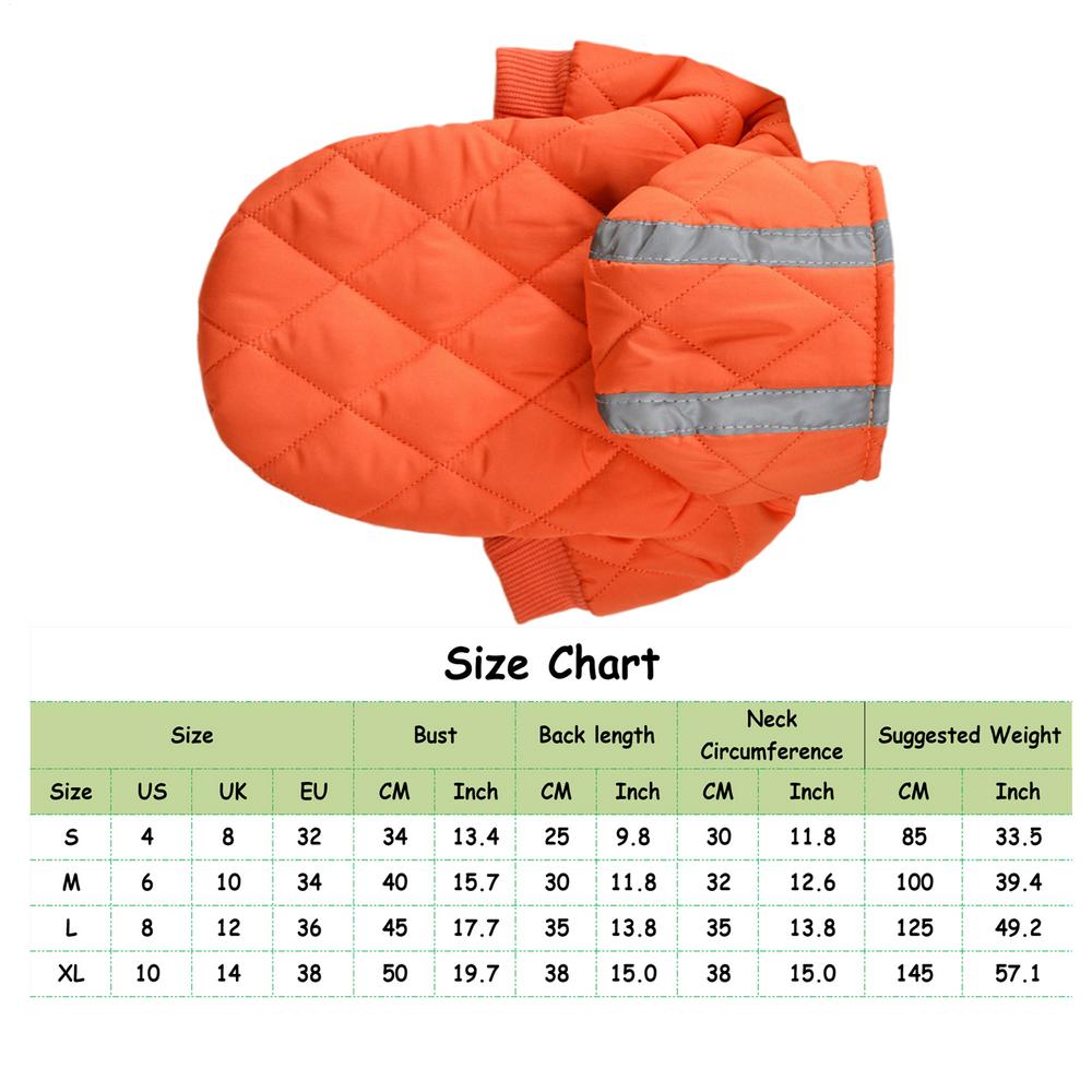 Pet Warm Coat Thickened Adjustable Waterproof Warm Dog Vest Waterproof Warm Dog Vest With Reflective Strips For Winter Cold M