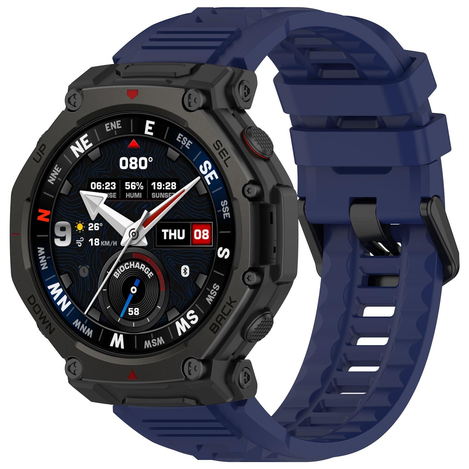 Силиконовый ремешок без зазоров для Amazfit T-Rex3 Pro Оригинальный сменный ремешок для умных часов Amazfit T-Rex3 Pro Аксессуары Amazfit T-Rex3 Pro темно-синий