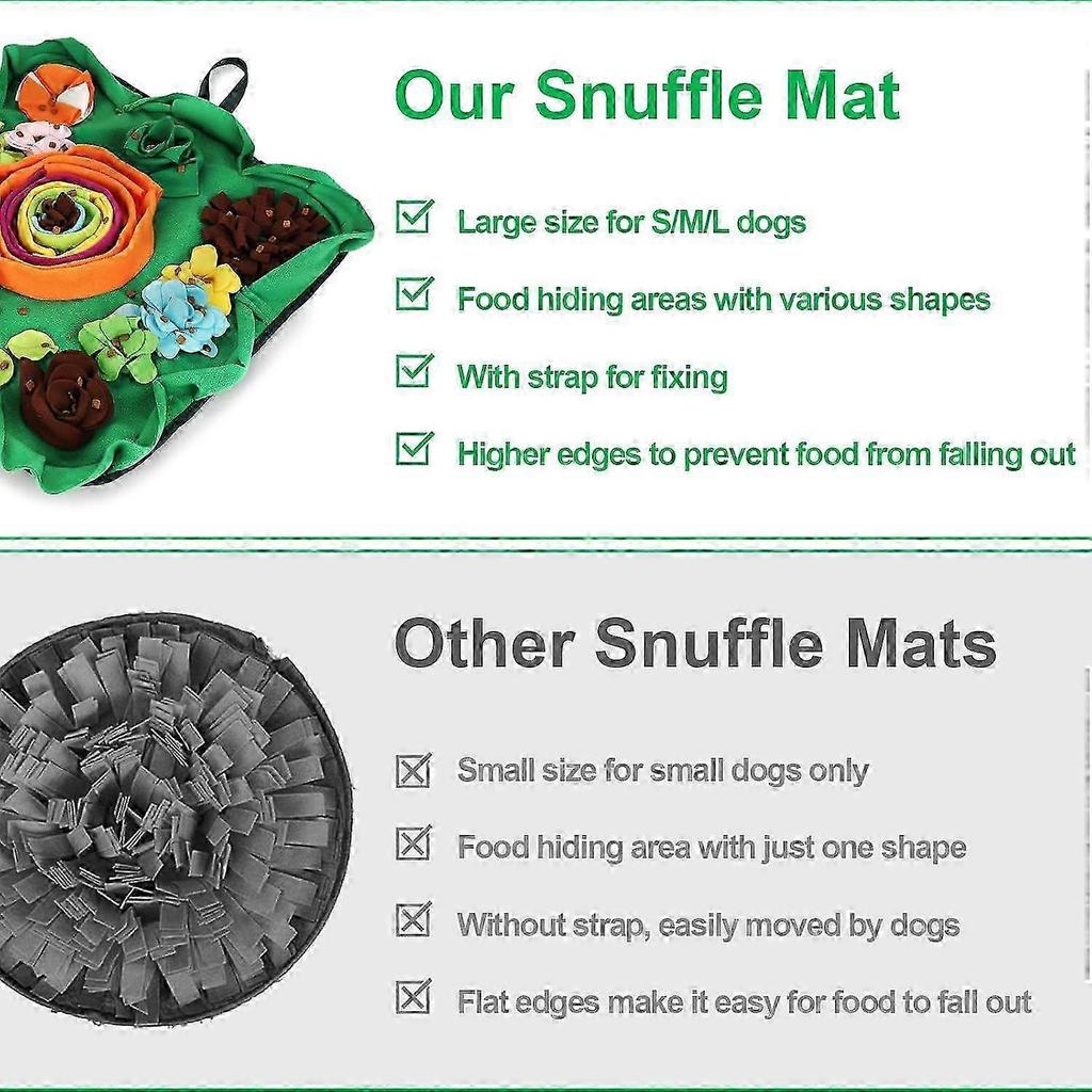 Snuffle Mat for Dogs Large Breed Small Medium, 50 x 50cm Dog Sniffing Mat, Interactive Puzzle Foraging Mat for Dogs, Dog Slow Feeder Mat