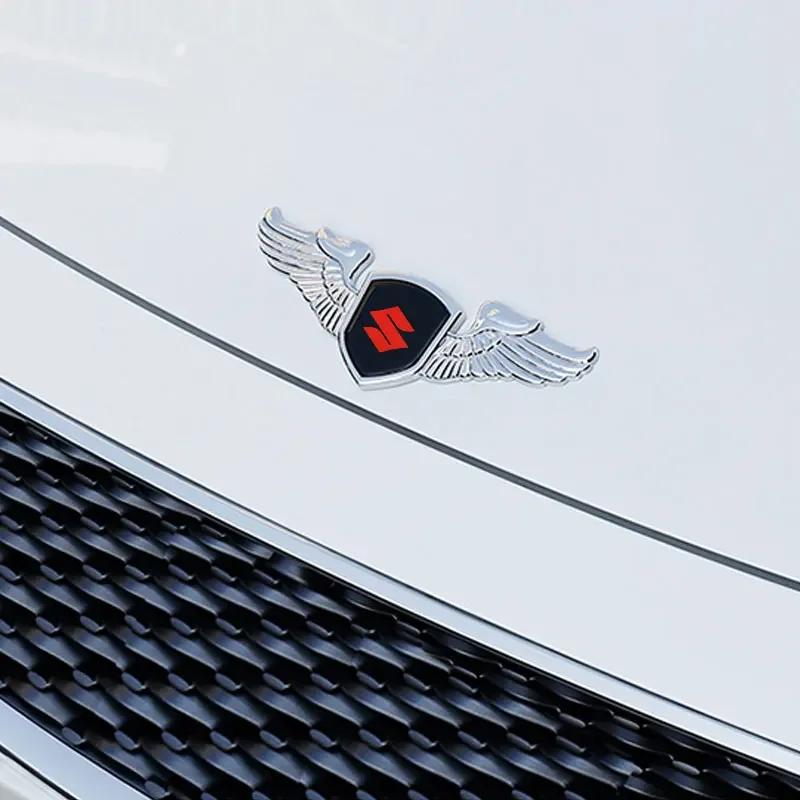 Metal Wings Car Front Bonnet Sticker Trunk Side Emblem Badge for Suzuki ALTO GRAND VITARA IGNIS JIMNY Samurai S-Cross SWIFT SX4