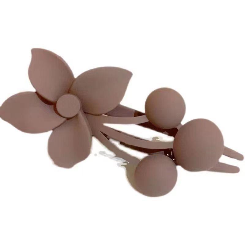 Flower Fruit Hairpin, Women's High-end Hairstyle Accessory, Ponytail Clip, Duckbill Clip, Fashionable Anti-static Hairpin