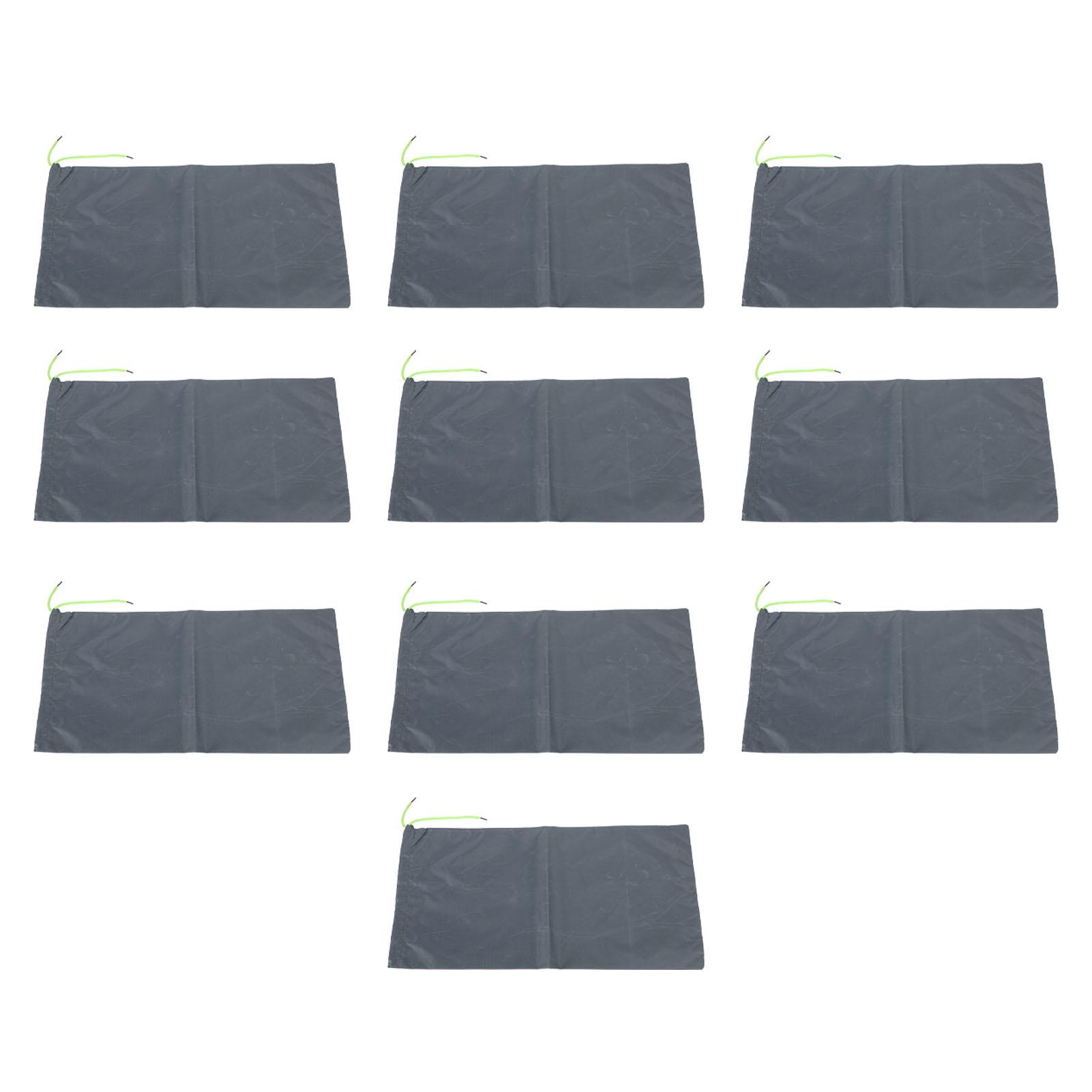 

10 шт. Мешки с песком без песка на шнурке Барьеры от паводковых вод Полиэстер 9,8x19,7 дюйма Мешок-дамба для подвала Гараж Защита от наводнений серый