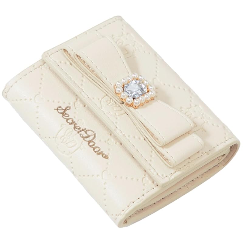 

[SecretDoor] ivory trifold wallet ladies trifold wallet compact wallet mini wallet small wallet woman mini Popularity brand cute thin Thin compact