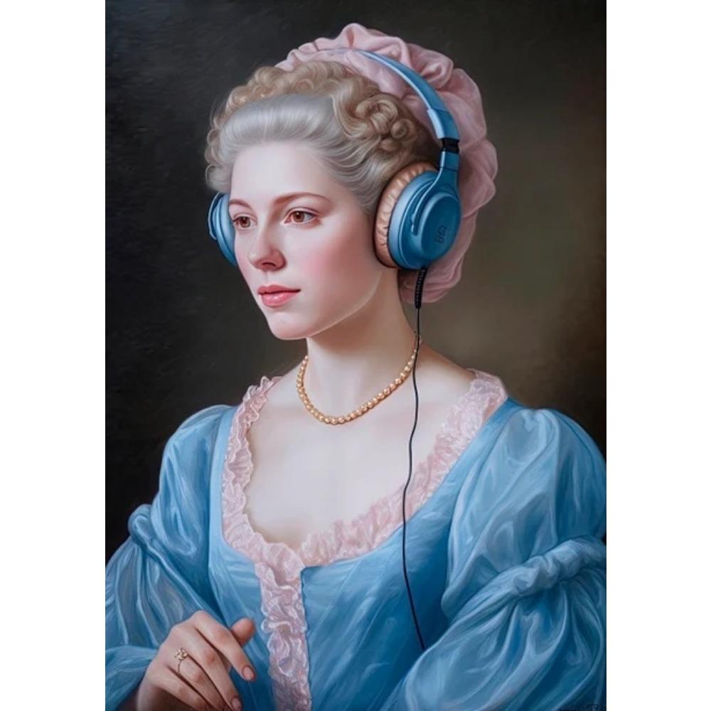 Funny Altered Art Victorian Woman Portrait Poster Prints For Living Room Home Decor Vintage Nobel Girl Canvas Painting Wall Art