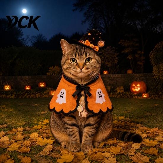Costume di Halloween per Piccoli Animali Domestici, Costume da Strega per Gatti, Mantello Fantasma Carino, Abbigliamento Morbido Divertente per Animali Domestici, Tenuta per Festival, Mantello Cosplay per Gattini, Festa di Natale