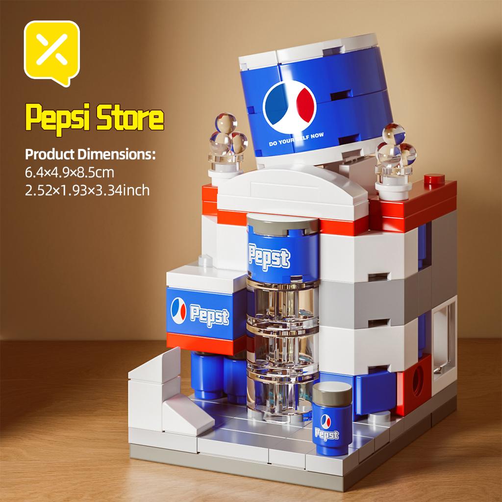 DIY Store Building Blocks Model Fast Food Restaurant Coffee Shop Puzzle Assembled Children's Educational Toys Birthday Gifts