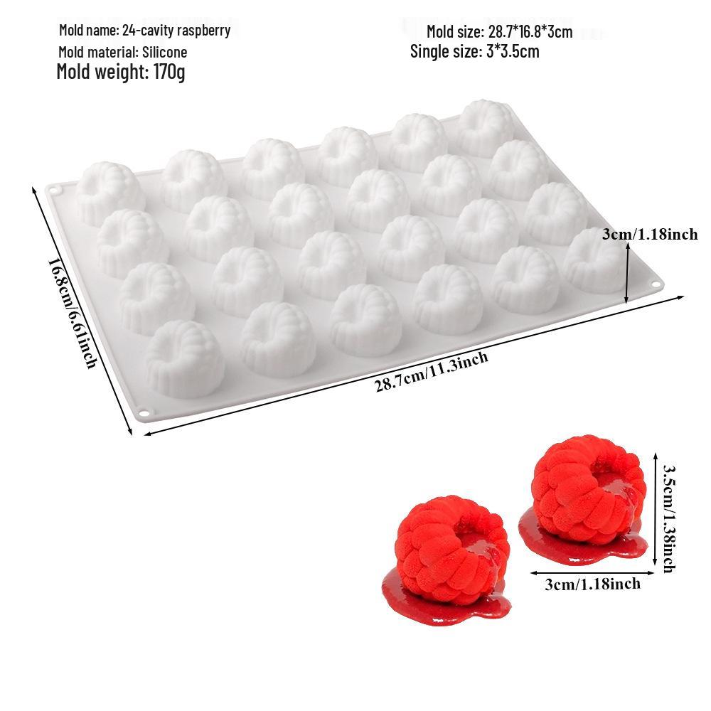 3D Fruchtmousse Silikon Kuchenformen: Birne, Apfel, Ananas, Pfirsich, Durian, Himbeere.