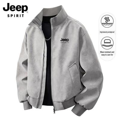 JEEP SPIRIT Men's American Retro Faux Leather Jacket