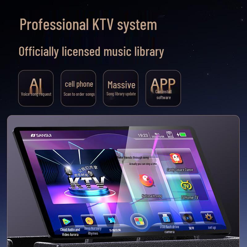 SANSUI Système de Son Portable KTV & Karaoké d'Extérieur