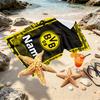 Custom Name Personalized Borussia Dortmund Print Beach Towel, for Trip Camping Beach Party Home Decor, Birthday Gift for Family & Friends