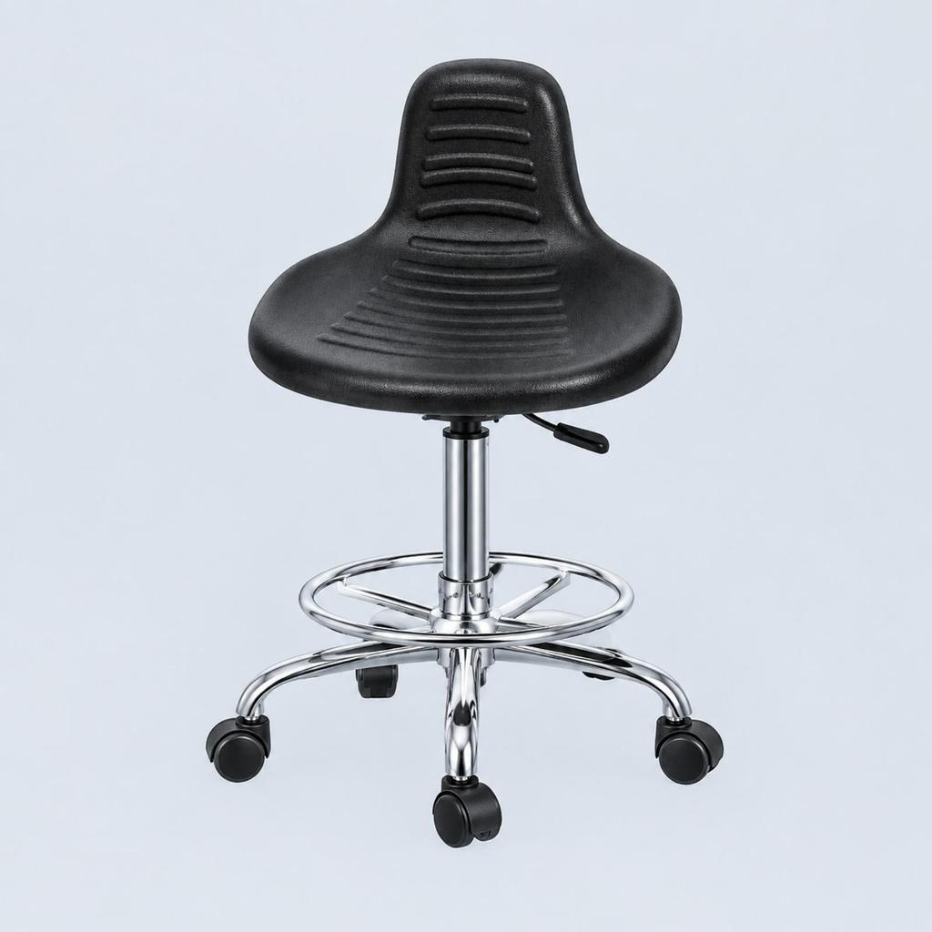 Lab Stool Replacement Seat Ergonomic Anti PU Foam with Handle Textured for Research Facility,