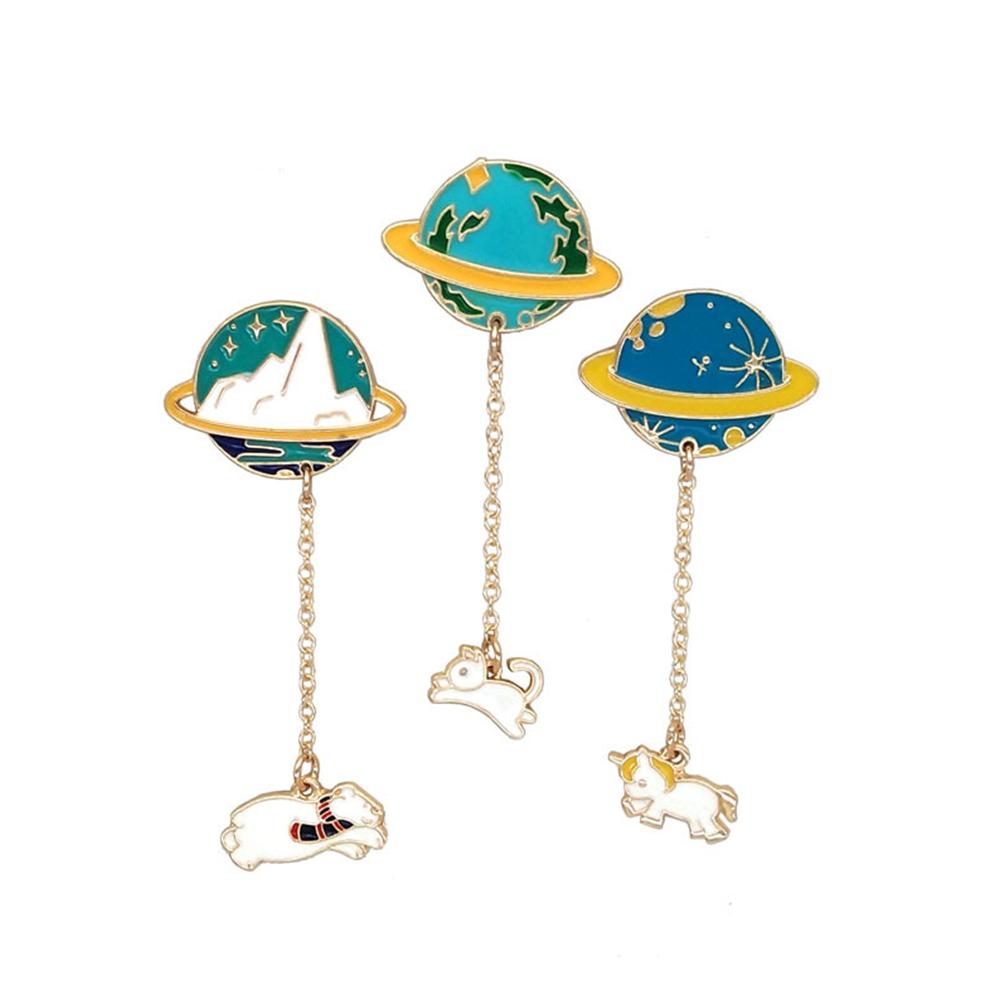 Space Travel Collection Enamel Pin Cartoon Planet Star Brooch Lapel Pin Custom Badge Gift