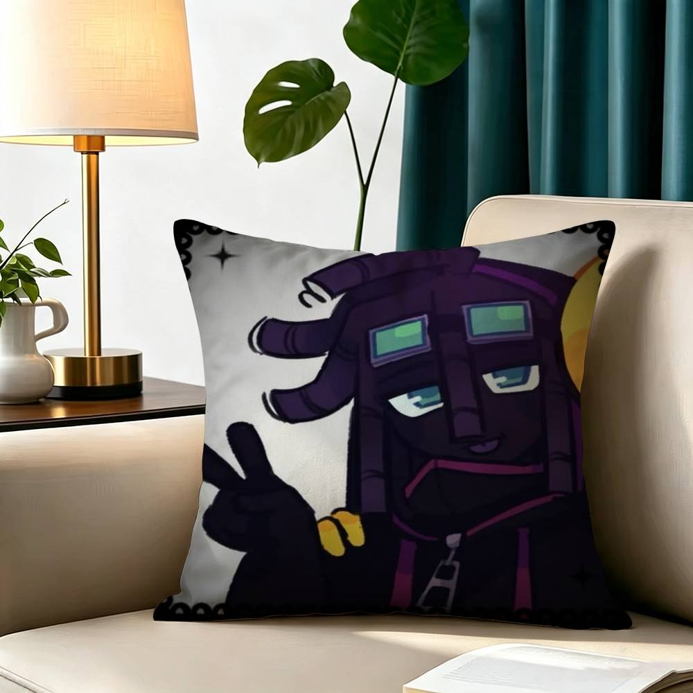 D-Dark Block Thatmob Square Double-Sided printed Pillow Case Bedroom Bedside Pillow Sofa Cushion Cover