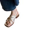 Women's Fashionable Comfortable Casual Shoes Cross Straps Summer Women's Outdoor Shoes Literary Retro Braided Thick Heel Sandals