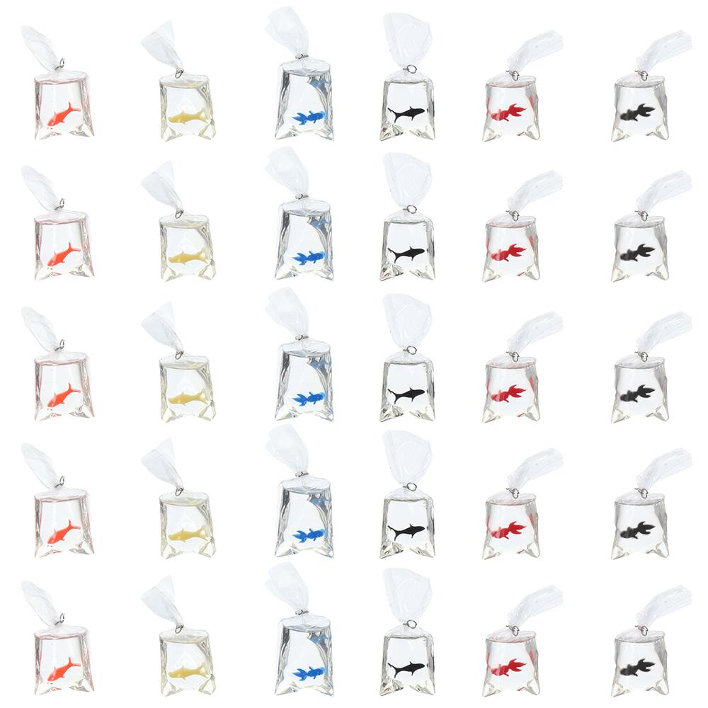 

30Pcs Earrings 30Pcs Goldfish Shape Pendants Resin 6 Colors Jewelry Making Water Bag Charms Women