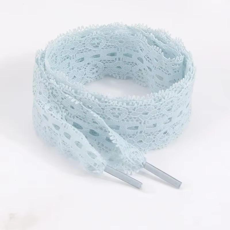 2.9CM Wide Fancy Lace Flat Shoelace For Sneakers Sweet Shoe Laces For Women Casual Shoestring Black White Shoe Accessorices