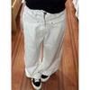 Women's High-Waisted White Wide-Leg Jeans - Autumn Slimming Straight-Leg with Versatile Drapey Design.
