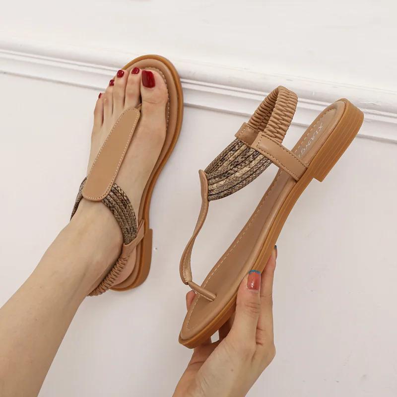 Women New Summer Sandals Open Toe Beach Shoes Flip Flops Wedges Comfortable Slippers Cute Woman Femme Chaussure Dances Shoes