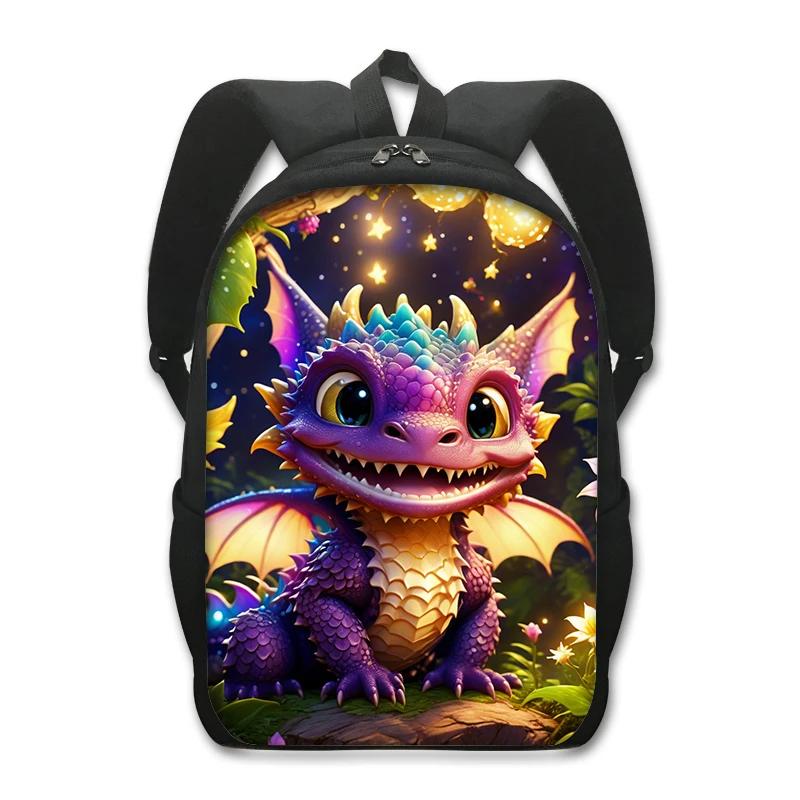 Fantasy Magic Dragon Print Backpack Cartoon Dragon Baby Student Schoolbags Women Men Laptop Rucksack Outdoor Travel Daypack