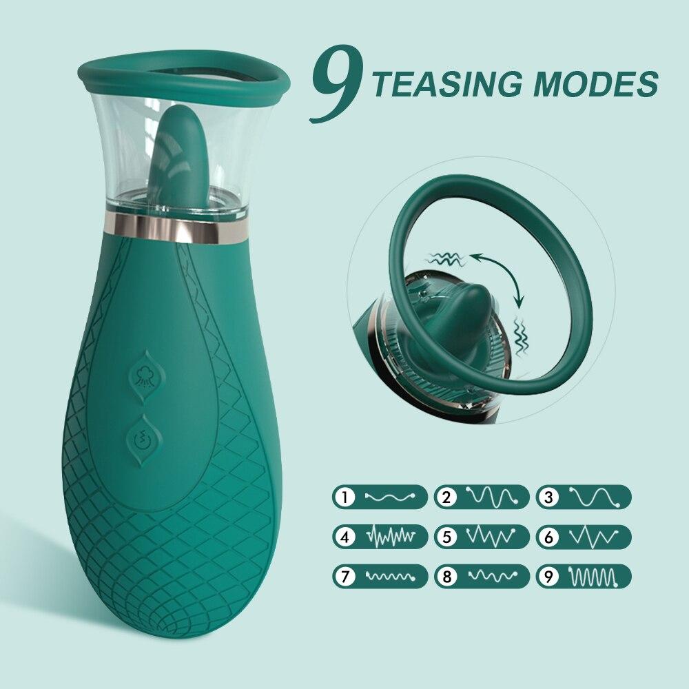 Female Tongue Licking Vibrator G Spot Clitoral Massager Vagina Stimulation Nipple Clit Tickler 10 Vibration Modes Sex Toys for Women