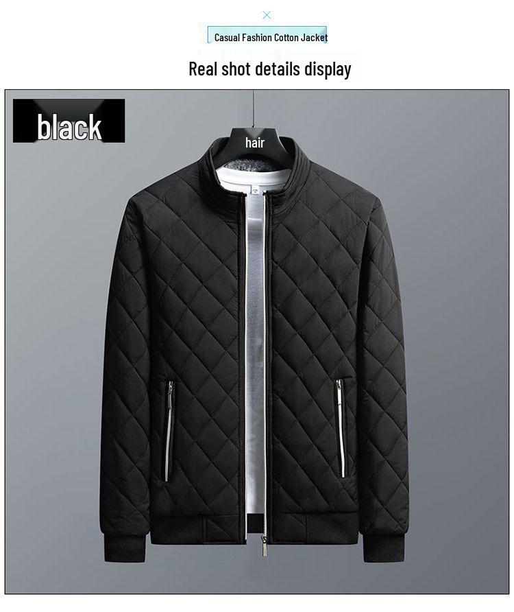 Men's Thick Velvet Winter Jacket - Loose Fit, Warm Cotton Coat for Middle-Aged & Elderly