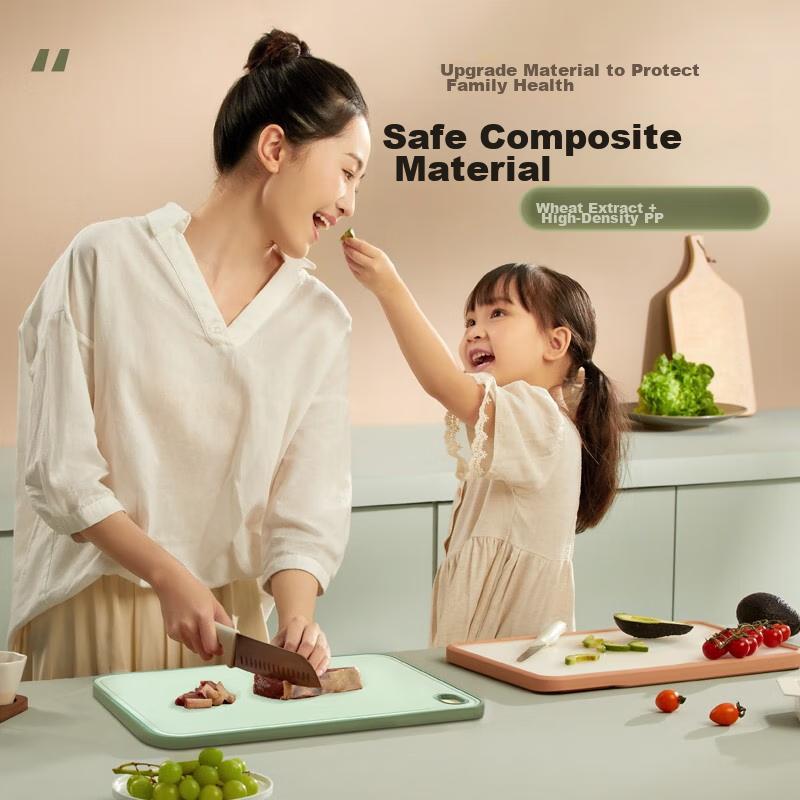 Mold-Resistant Cutting Board, Fruit And Baby Food Board, Double-Sided Chopping Board for Home Use, Sticky Plastic Cutting Block, 40*28*1