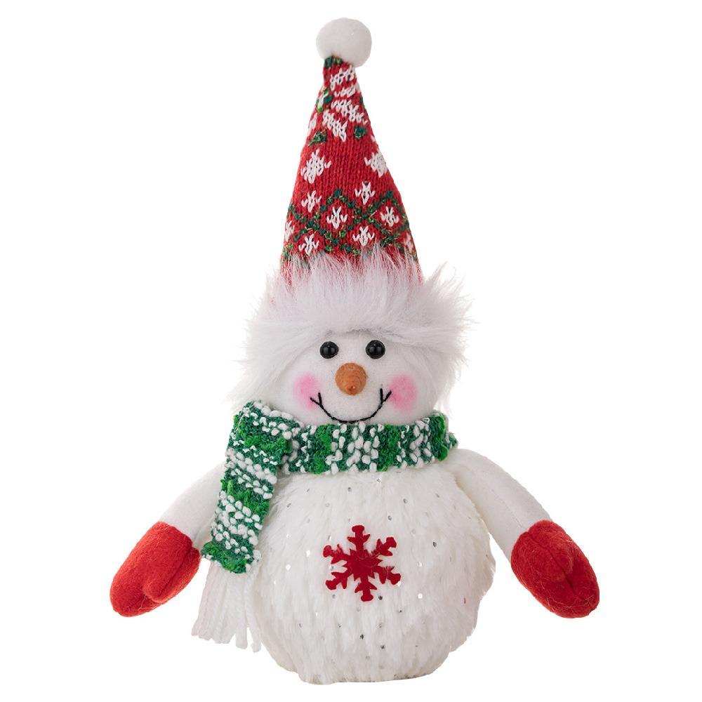 Cartoon Christmas Snowman Doll Toys Snowflake Luminous Snowman Ornament  New Year Gift