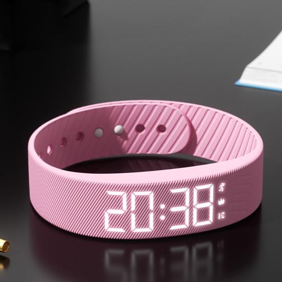 Vibrierende Alarm-Erinnerungsuhr Schüler Stiller Wecker Armband Digitale Uhr mit Schrittzähler Vibration Stoppuhr Timer für Tiefschläfer Herren