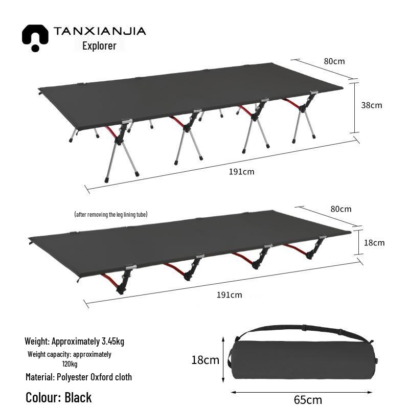 Ultra-Lightweight Folding Aluminum Camping Bed – Extra Wide for Tents & Outdoor Adventures