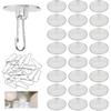 Adhesive Ceiling Hooks, 20pcs Round Self-Adhesive Ceiling Hooks Without Drilling Removable Transparent Wall Hanger for Festival Wedding Birthday
