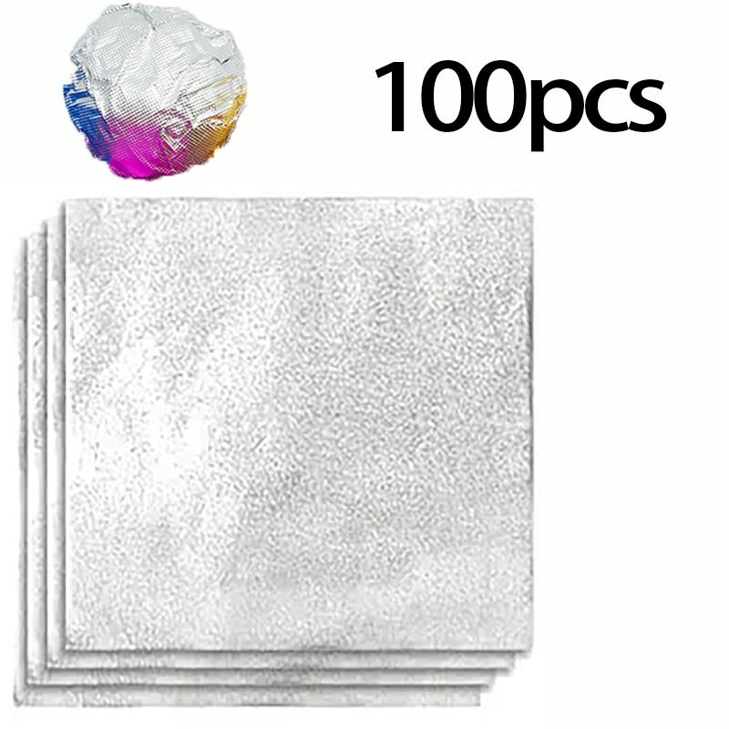 100pcs 10cm Gold Aluminium Foil Wrapper Paper Wedding Chocolate Paper Candy Wrapping Paper Sheets Wedding Party Candy Packaging